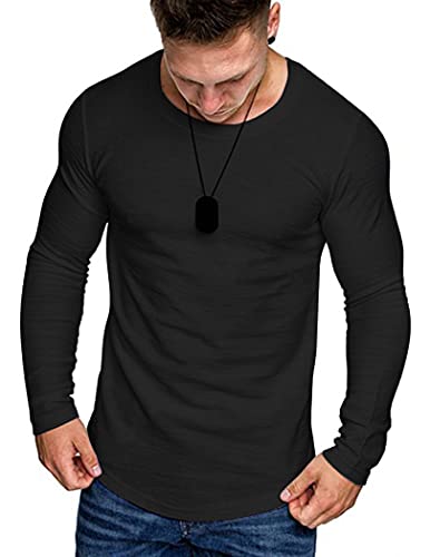 Men's 2 Pack Muscle Fit Long Sleeve Gym Tee
